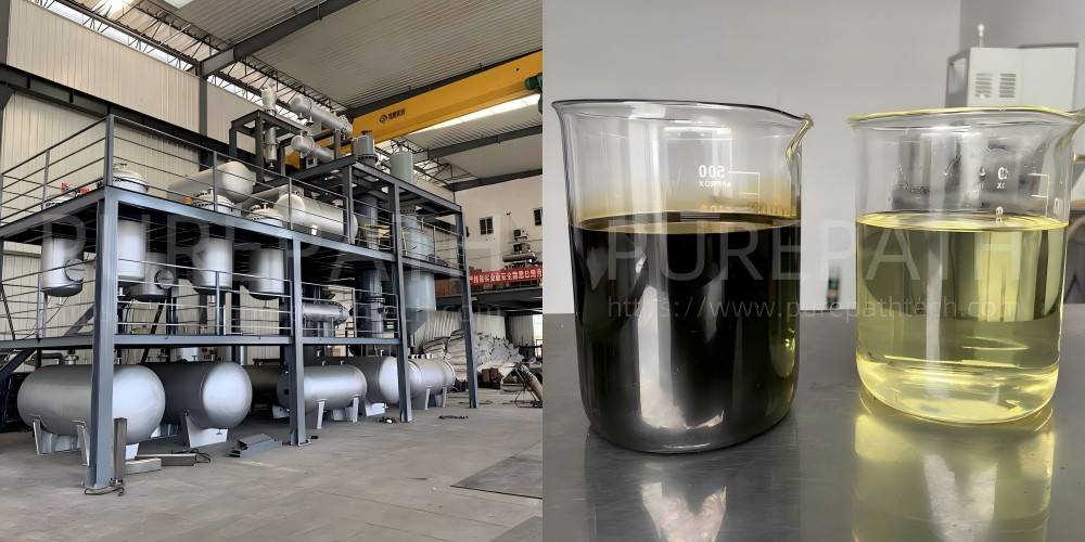 recycled base oil by distillation plant